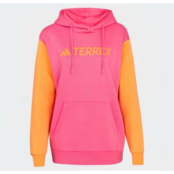 Adidas Terrex Colorblock Hoodie Pink - Picture 1 of 12